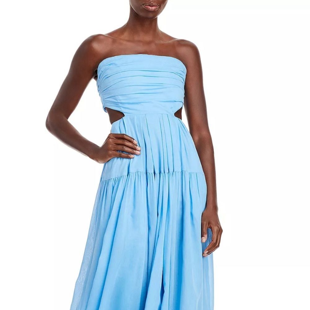 Rebecca Taylor Wrap Back Maxi Dress in Azul Blue, NWT, Size 16 - Picture 11 of 14